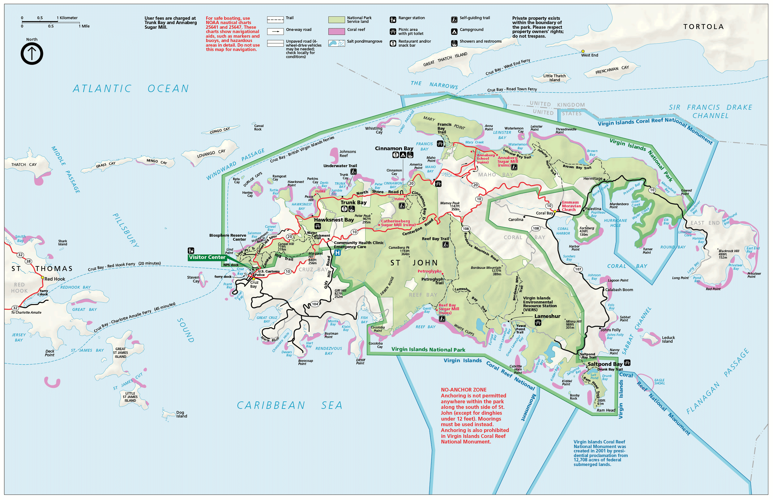 map of St. John United States Virgin Islands